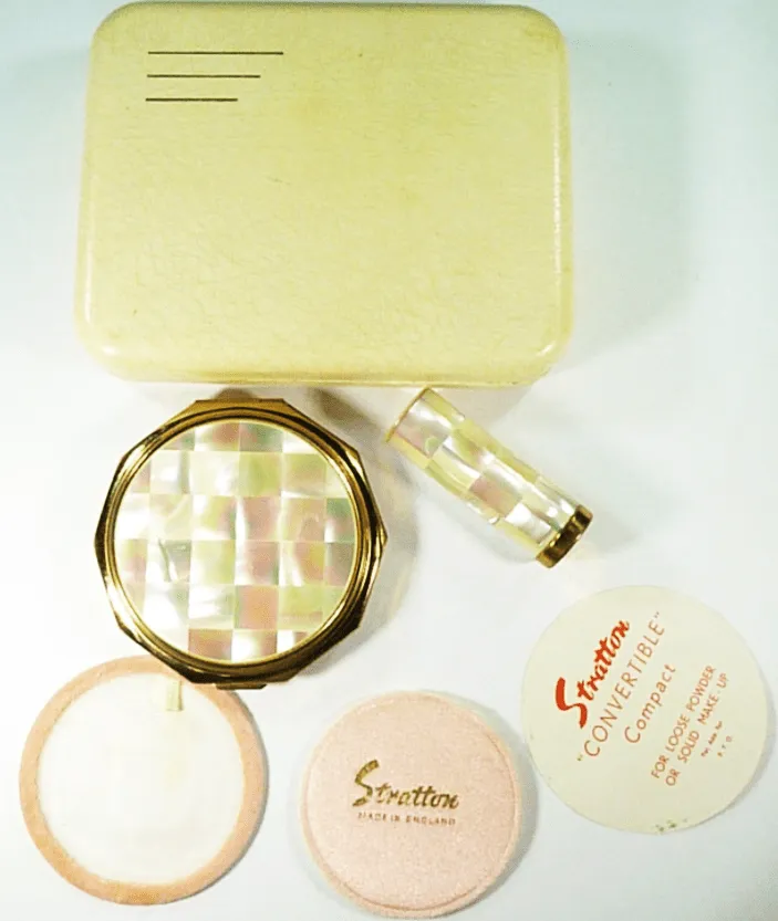 Vintage Compact And Lipstick Case Set 1960 Unused
