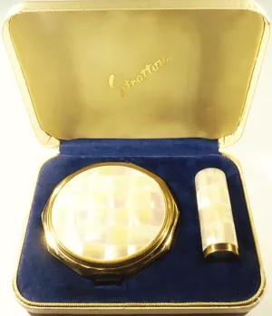 Vintage Compact And Lipstick Case Set 1960 Unused
