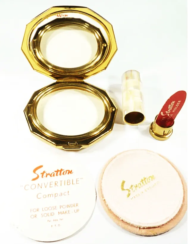 Vintage Compact And Lipstick Case Set 1960 Unused