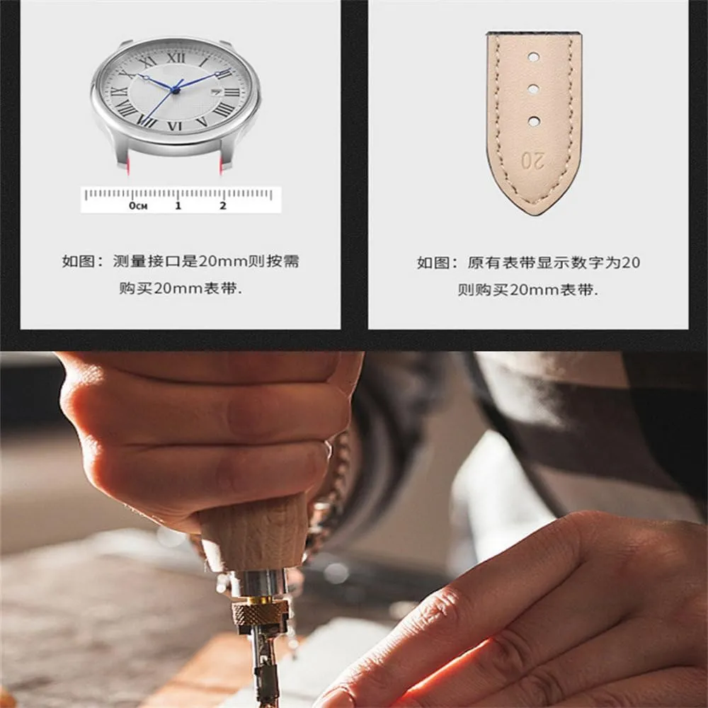 Vintage Leather Strap 18mm 20mm 22mm Strap Quick Release Strap Bracelet Watch Accessories