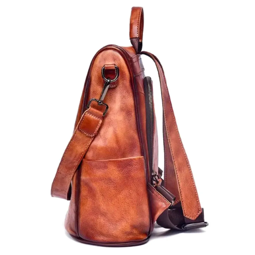 Vintage Style Anti-Theft Leather Backpack