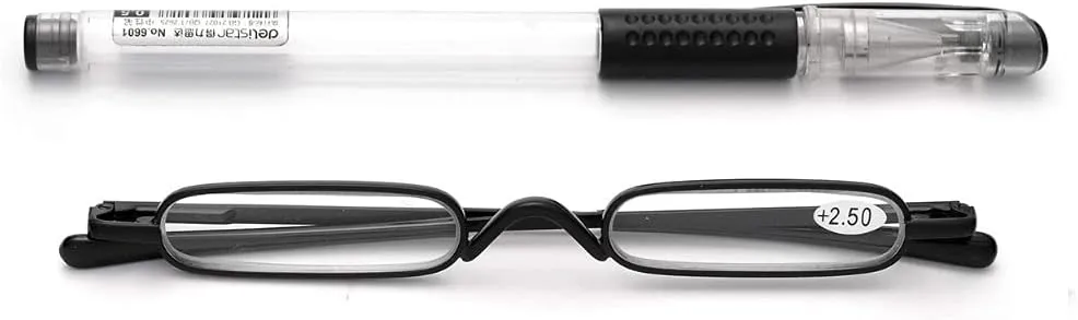 Viseng 3 pairs Slim Mini Metal Reading Glasses Compact Lightweight Portable Readers with Glasses Case for Reading Case  3.5