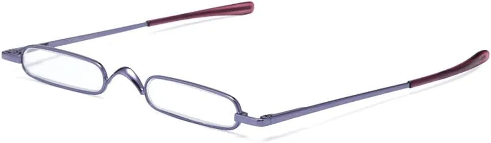 Viseng 3 pairs Slim Mini Metal Reading Glasses Compact Lightweight Portable Readers with Glasses Case for Reading Case  3.5