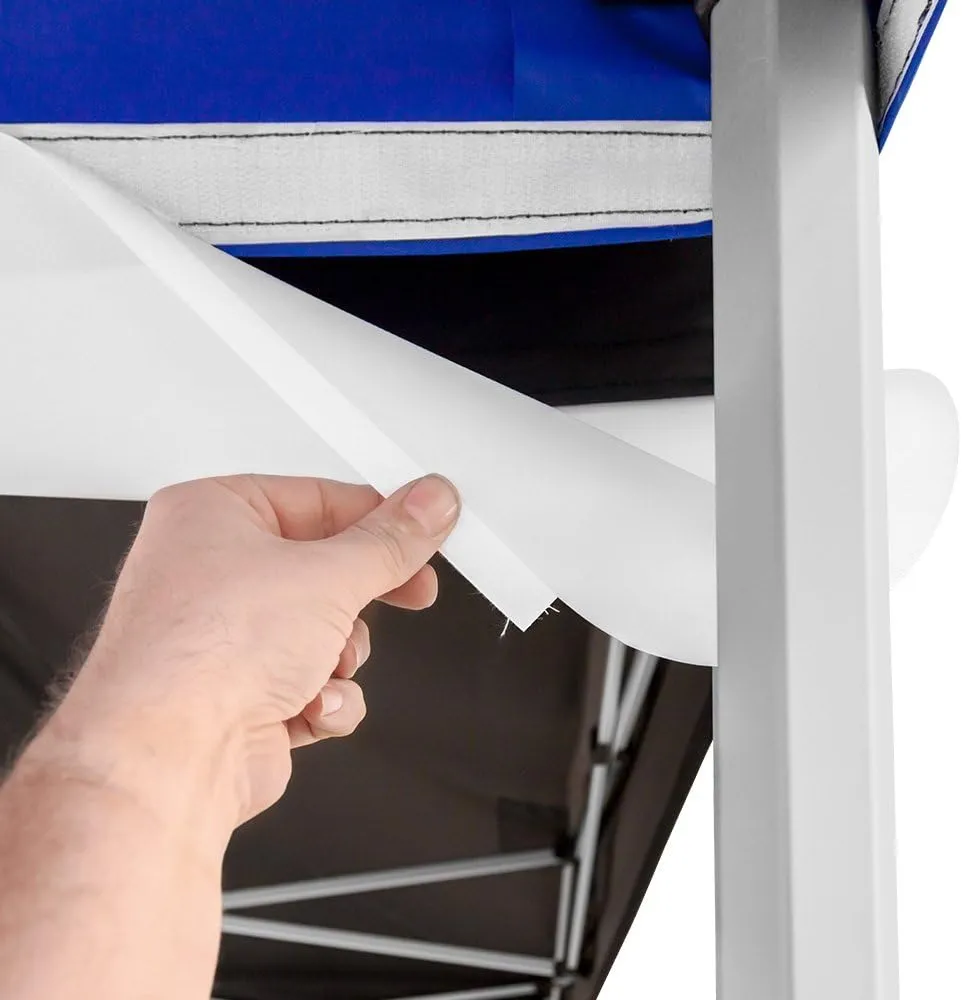 Vispronet Canopy Gutter – 15.0ft Tent Gutter for 15x15 Pop Up Tents & Canopies, 1.3lb Rain Gutter Canopy Connection, Outdoor Canopy Accessories, White Vinyl Material, Loop Fastener Included