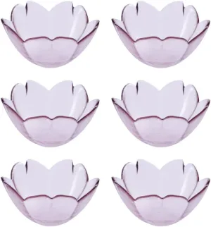 WAIT FLY 6pcs Sakura Shaped Glass Seasoning Dishes/Tea Bag Holders/Ketchup Saucer/Appetizer Plates/ Salad Bowls