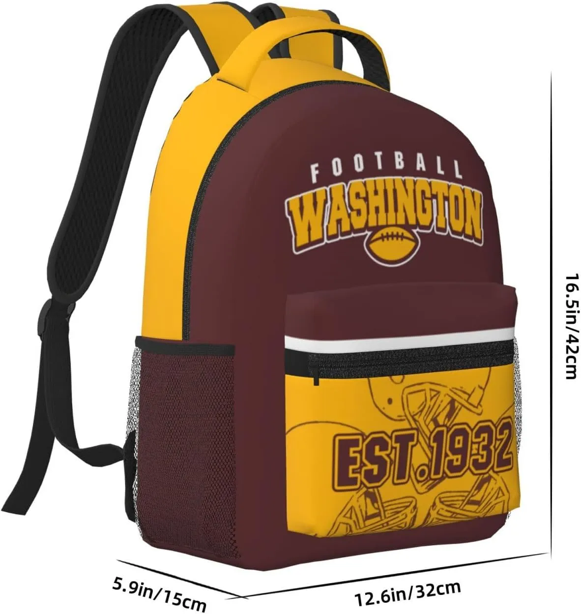 Washington Backpack for Boys and Girls, Laptop Backpack for Men and Women, Large Capacity Lightning Bookbag Waterproof Adjustable School Bags for Travel Daypack Laptop Sport Bag
