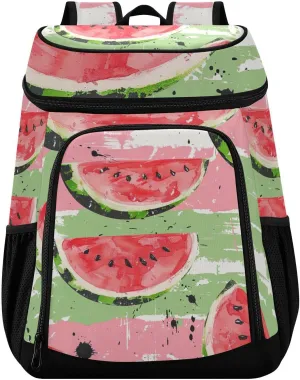 Watermelon Cooler Backpack 36 Cans Insulated Backpack Cooler Leak Proof Cooler Bag Lightweight Backpack for Lunch Camping Picnic Beach