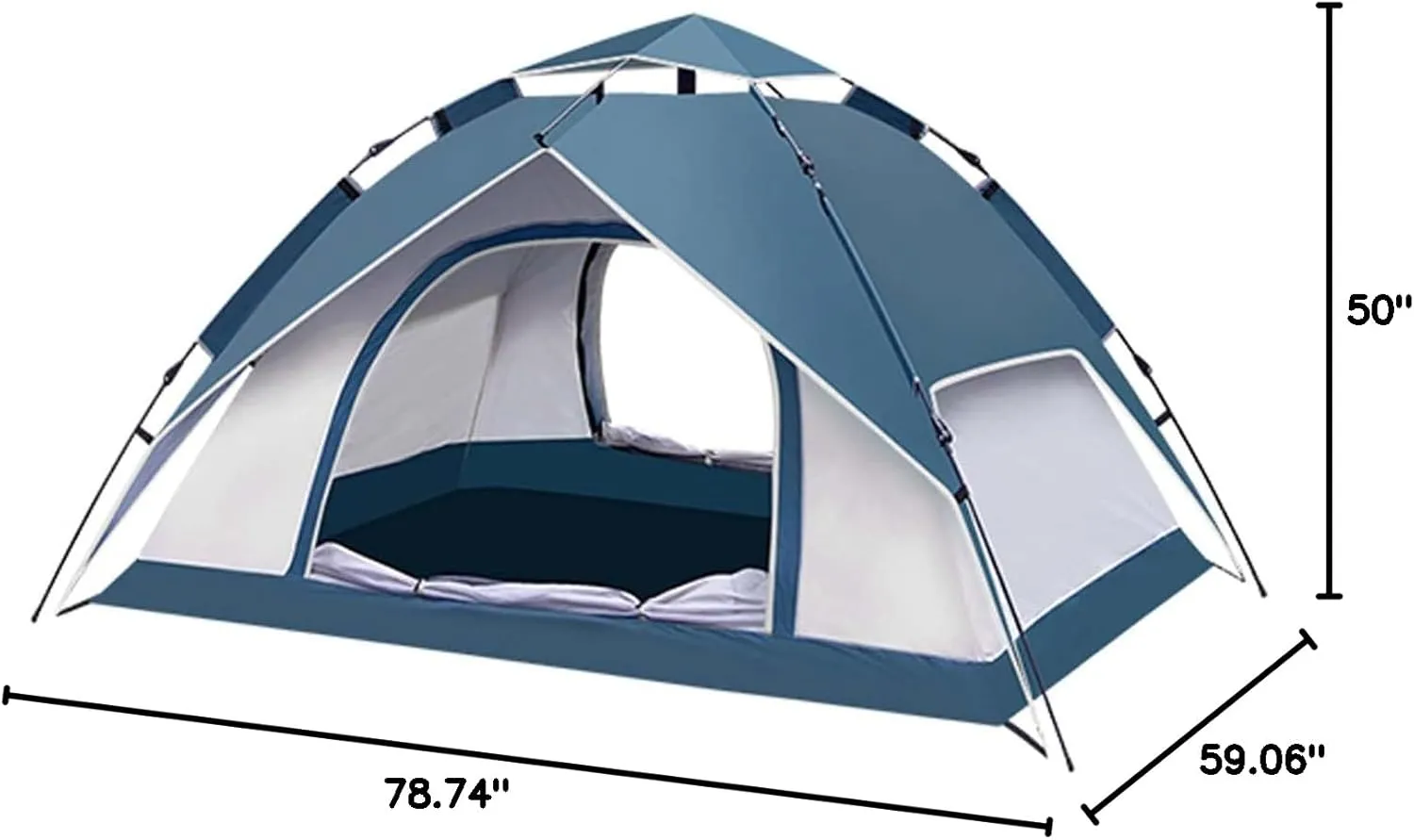 Waterproof Camping Tent for 1/2/3 Person, Family Instant Pop Up Tent, Waterproof Windproof Automatic Tent, Outdoor Dome Tent, Instant Tents for Camping, 60s Easy Setup