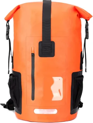 Waterproof Dry Bag Backpack with Phone Case, Roll Top Storage Bag for Travel, Swimming, Boating, Kayaking, Beach (Orange, 35L)