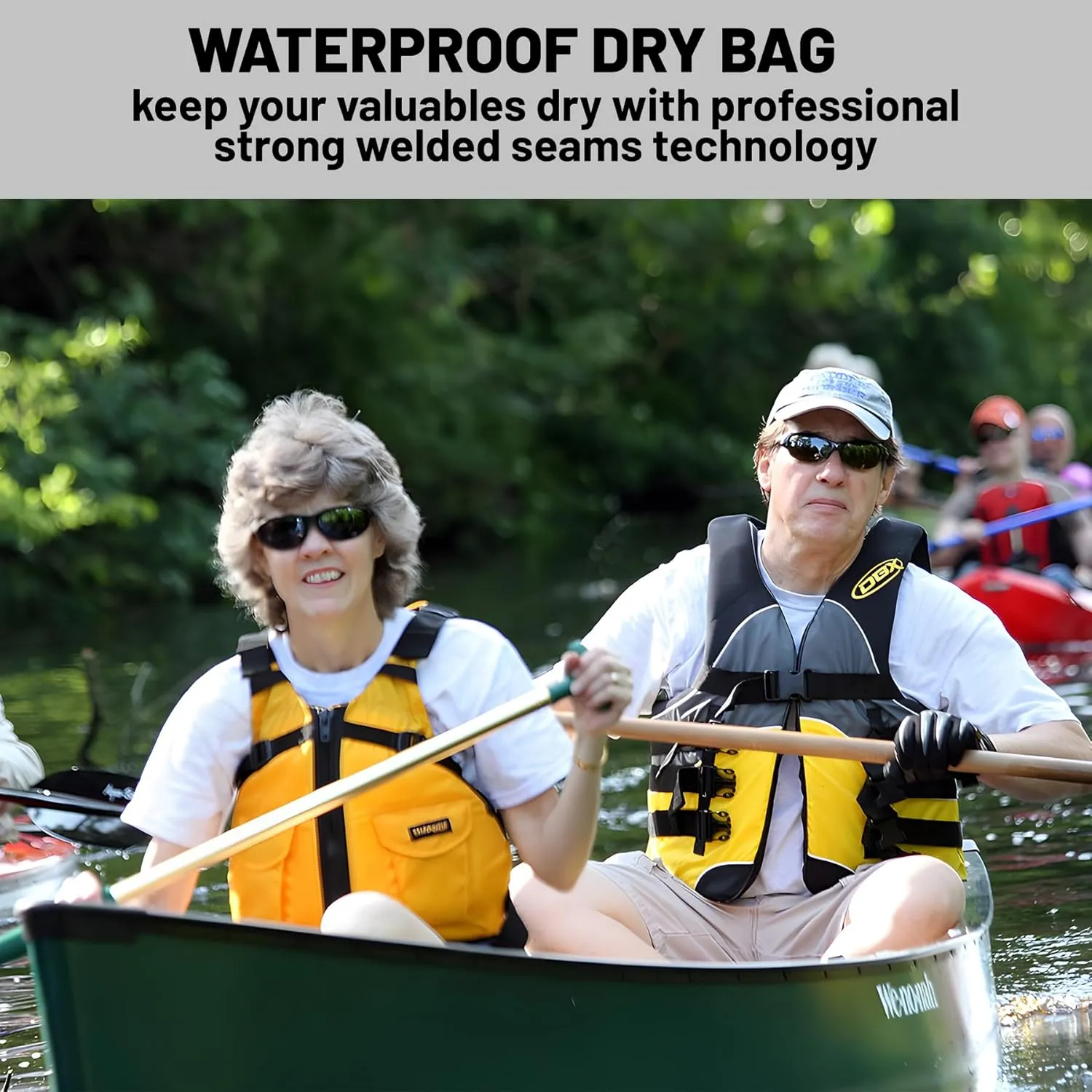 Waterproof Dry Bag,Roll Top Black and White Stripes Waterproof Backpack 5L/10L/20L Floating and Lightweight Bags for Kayaking, Boating, Fishing, Swimming and Camping with Waterproof Phone Case