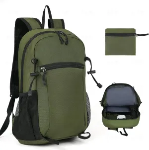 Waterproof Hiking Backpack, Small Lightweight Foldable Backpack, Comfortable Breathable Outdoor backpack with 6 Compartments for Travel, Camping, Vacation(Army Green)