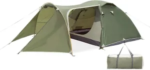 Waterproof Lightweight Camping Tent, 3-4 Person Family Tent with Divider, Easy Set Up Cabin Tent, for Traveling Hiking Fishing Climbing
