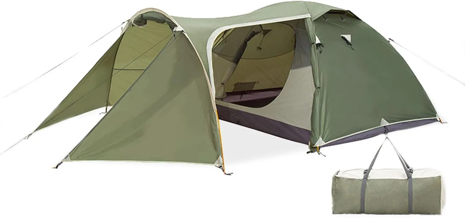 Waterproof Lightweight Camping Tent, 3-4 Person Family Tent with Divider, Easy Set Up Cabin Tent, for Traveling Hiking Fishing Climbing