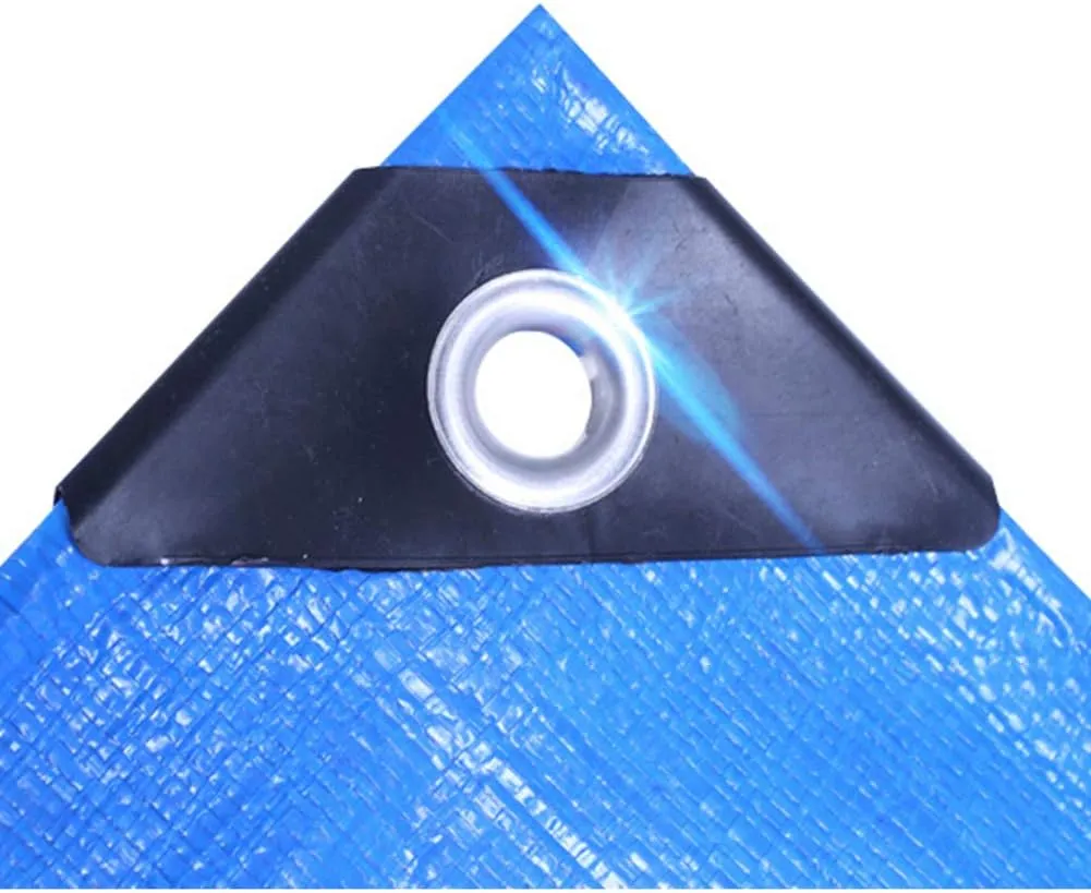 Waterproof Lightweight Tarpaulin Cover Ground Sheet Cover Heavy Duty Tarp Camping Sheet with Eyelets, for Canopy Tent Garden Pool Truck,Blue,3x3m (Blue 10x15m)
