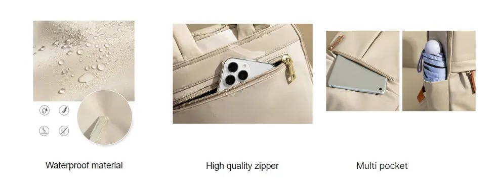 Waterproof Nylon Backpack: Perfect for 15-Inch Laptops and Travel Convenience