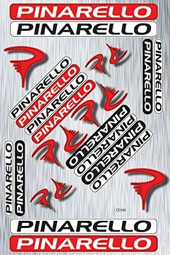 Waterproof Sticker Set Compatible with Pinarello, Precision Cut Around Shape, Sheet Size 30x20cm - CC105