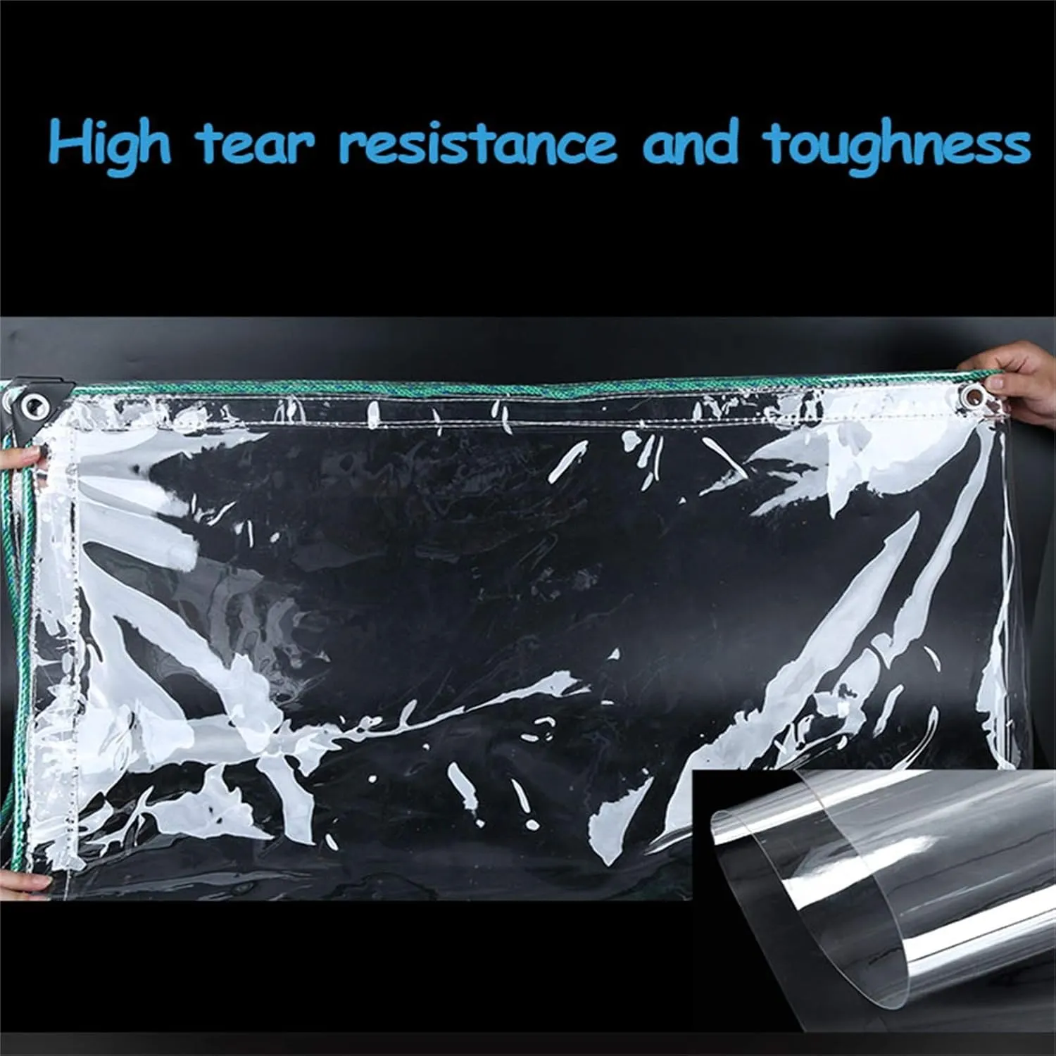 Waterproof Tarpaulin Clear Tarps in Multiple Sizes Waterproof Tarpaulin - Thickness 0.4 Mm, 100% UV & Weather Resistant Vinyl Coated PVC Tarps - Perfect for Curtains