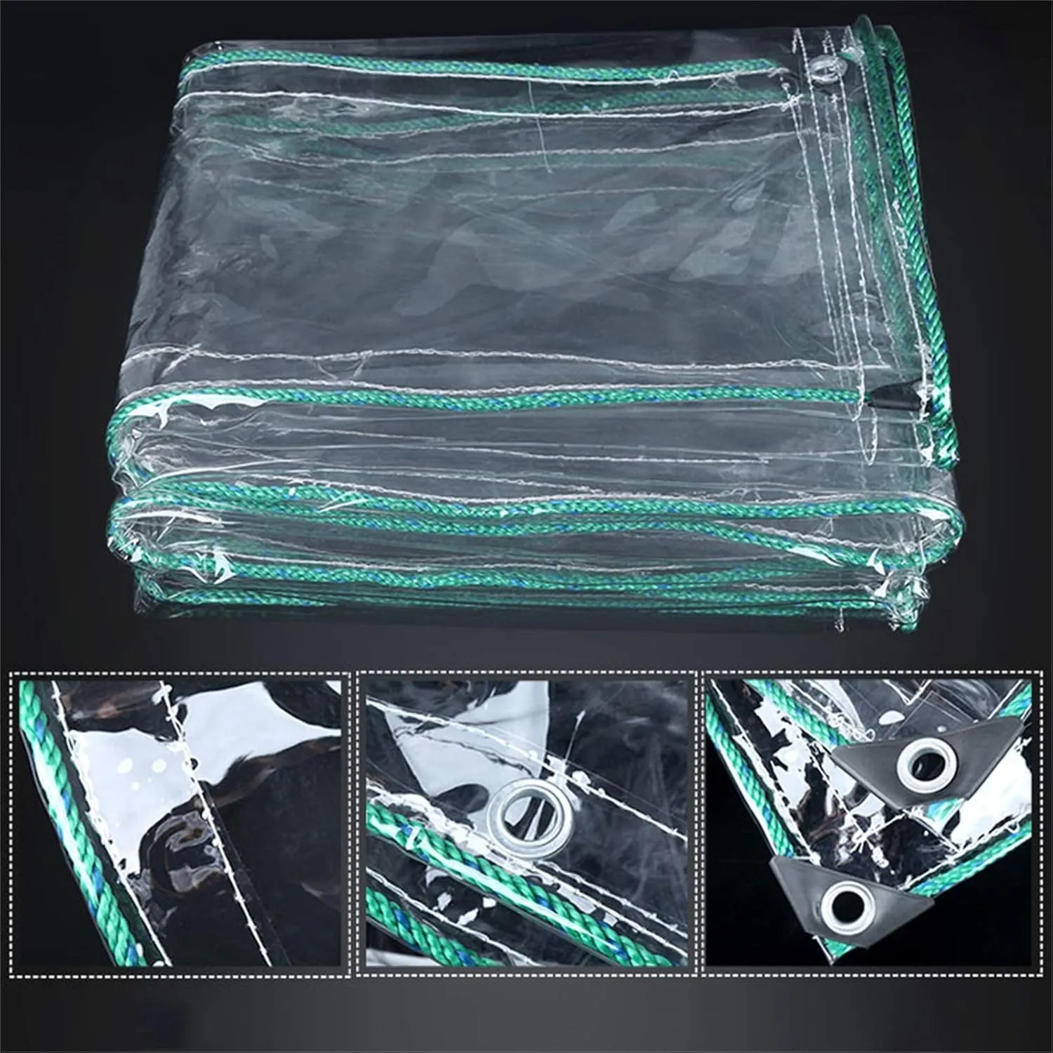 Waterproof Tarpaulin Clear Tarps in Multiple Sizes Waterproof Tarpaulin - Thickness 0.4 Mm, 100% UV & Weather Resistant Vinyl Coated PVC Tarps - Perfect for Curtains
