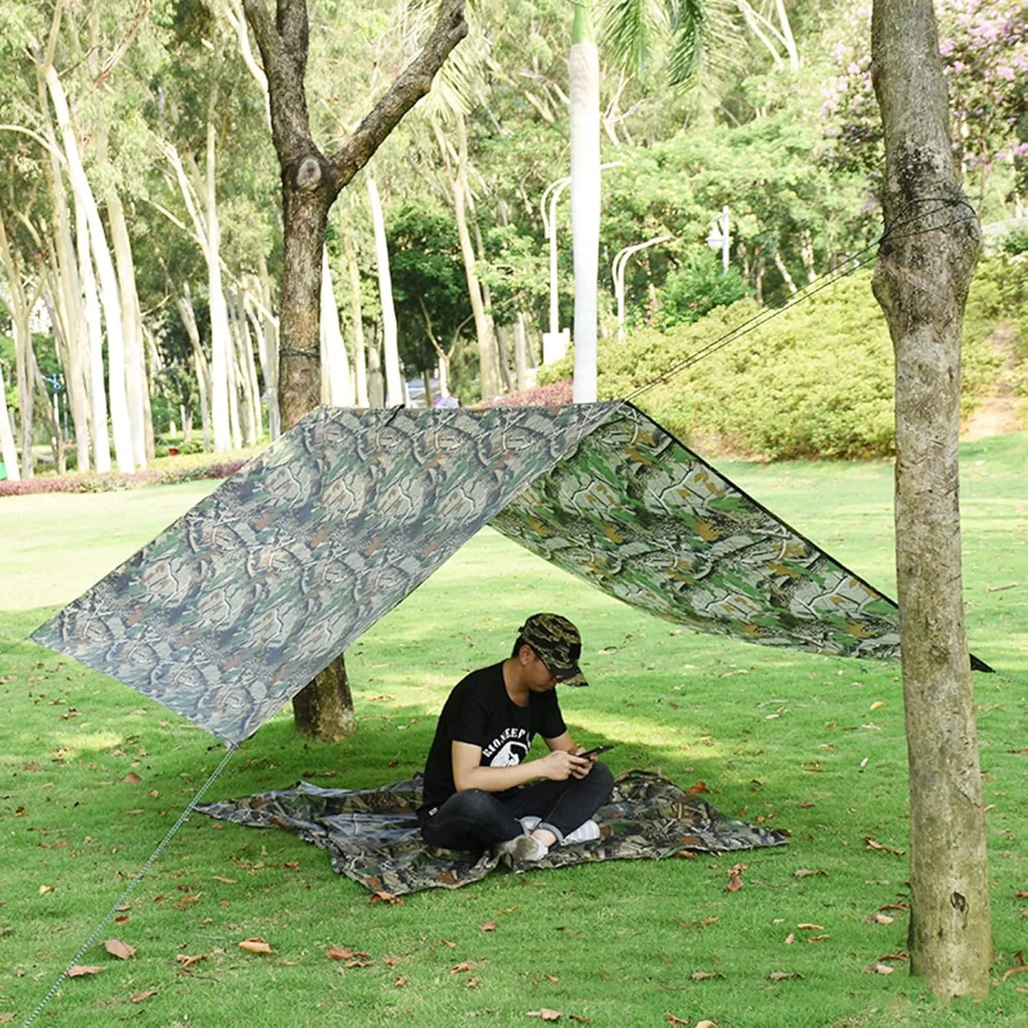 Waterproof Tent Tarp for Under Tent, Lightweight Portable Camping Tarp Shelter, PU 5000 Waterproof, Tarp Canopy for Camping Outdoor Adventure