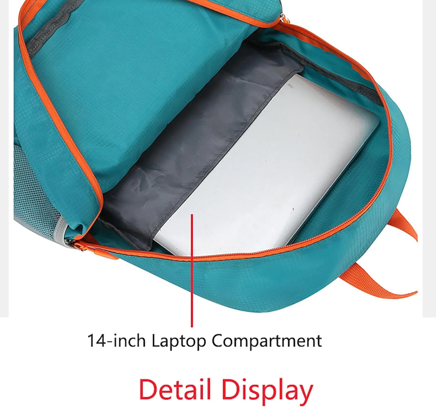 Waterproof Ultralight Foldable Backpack for Outdoor Travel & Camping, 16-Inch Packable Daypack (Black Red)