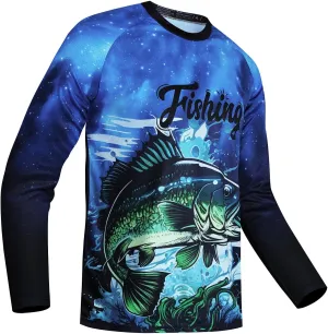 Weimostar Fishing Shirts for Men Long Sleeve Sun Protection Funny Tee T-Shirt