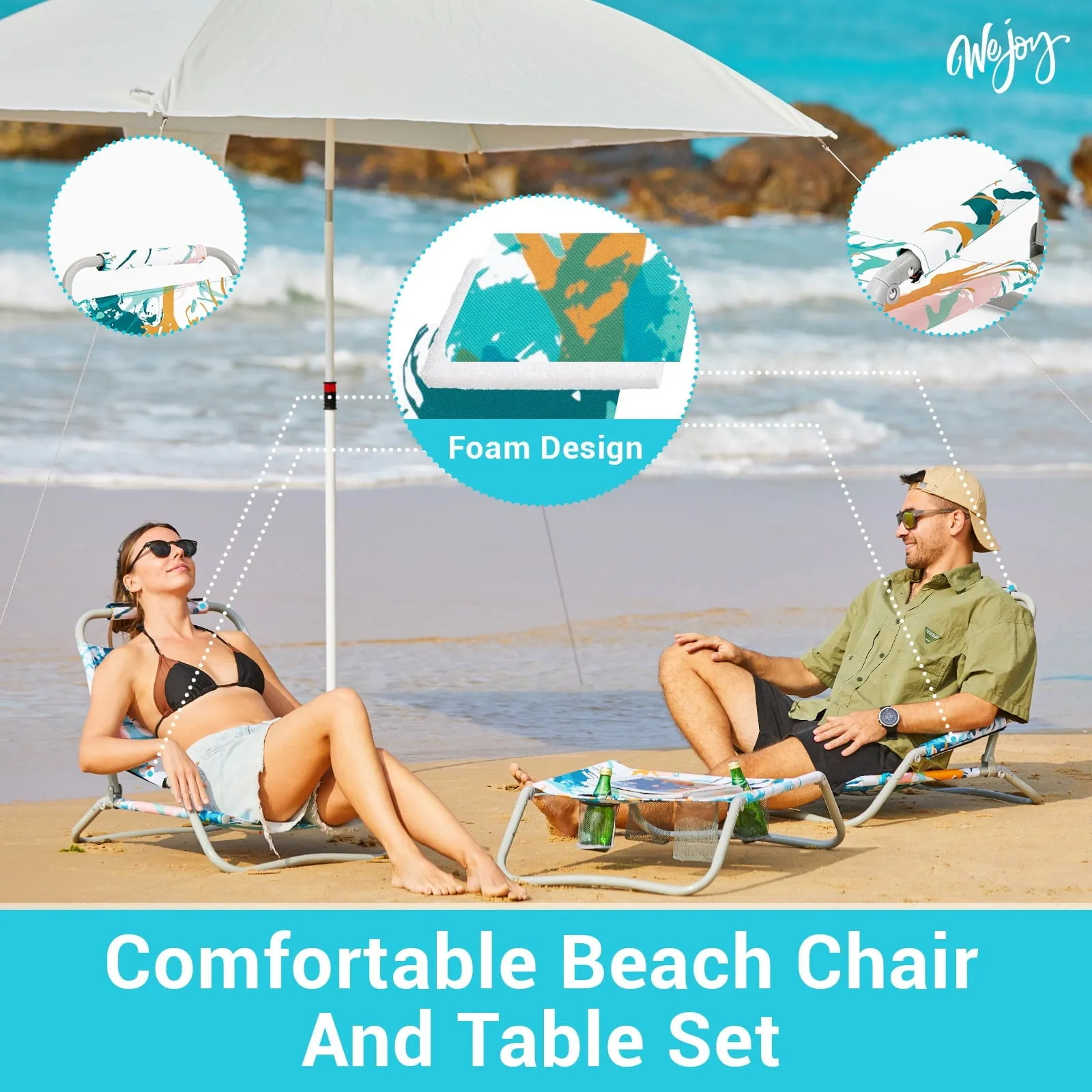 WEJOY Fully Folding Table and Chair Set