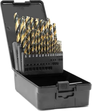WEN DB292G 29Piece Fully Ground Black Gold HSS Jobber Drill Bit Set with Carrying Case