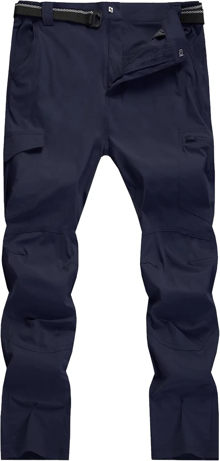 WENRONSTA Men's Hiking Work Cargo Pants Quick-Dry Lightweight Waterproof 6 Pockets Outdoor Mountain Fishing Camping Pants