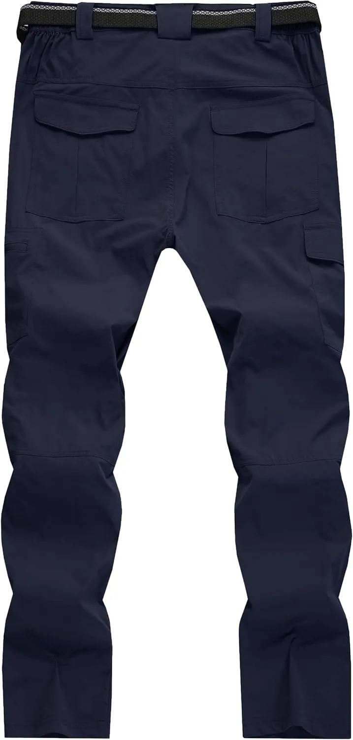 WENRONSTA Men's Hiking Work Cargo Pants Quick-Dry Lightweight Waterproof 6 Pockets Outdoor Mountain Fishing Camping Pants