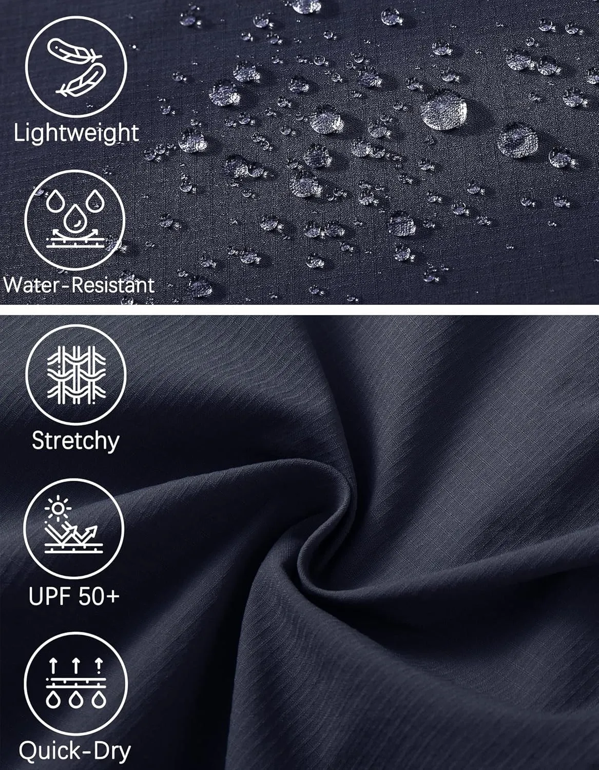 WENRONSTA Men's Hiking Work Cargo Pants Quick-Dry Lightweight Waterproof 6 Pockets Outdoor Mountain Fishing Camping Pants