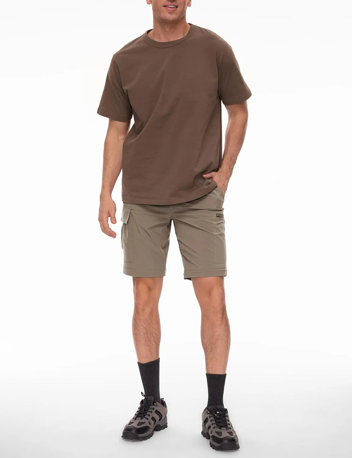 Wespornow Men's-Convertible-Hiking-Pants Quick Dry Lightweight Zip Off Breathable Cargo Pants for Outdoor, Fishing, Safari
