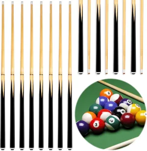 Wettarn 8 Sets Pool Sticks 2 Piece 58 Inch Bar Billiard Pool Cue Table 12 oz 13 mm Glue for Tips Hardwood Wooden Cue Sticks for Adults, Beginner, Father Day, Men, Player, Starter, Club, Party