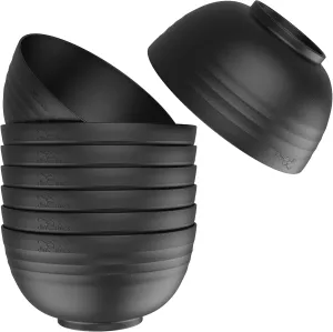 Wheat Straw Bowls - Set of 8 Unbreakable Bowls (26oz) - Microwave Safe for Kids' Cereal, Salad & Pasta - Lightweight Camping Bowl