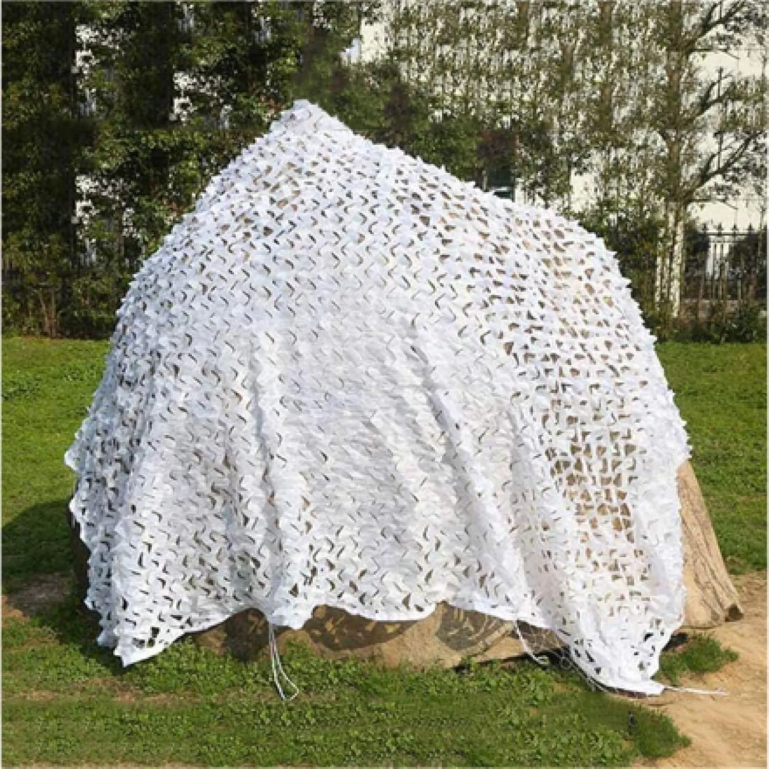 White Camouflage net, Outdoor Shade Netting, Camping camo net, Sun Protection Tent, Party Decoration Photography Garden pergola, roof, carport Ventilation mesh,White-3x9m(9.8x29.5ft)