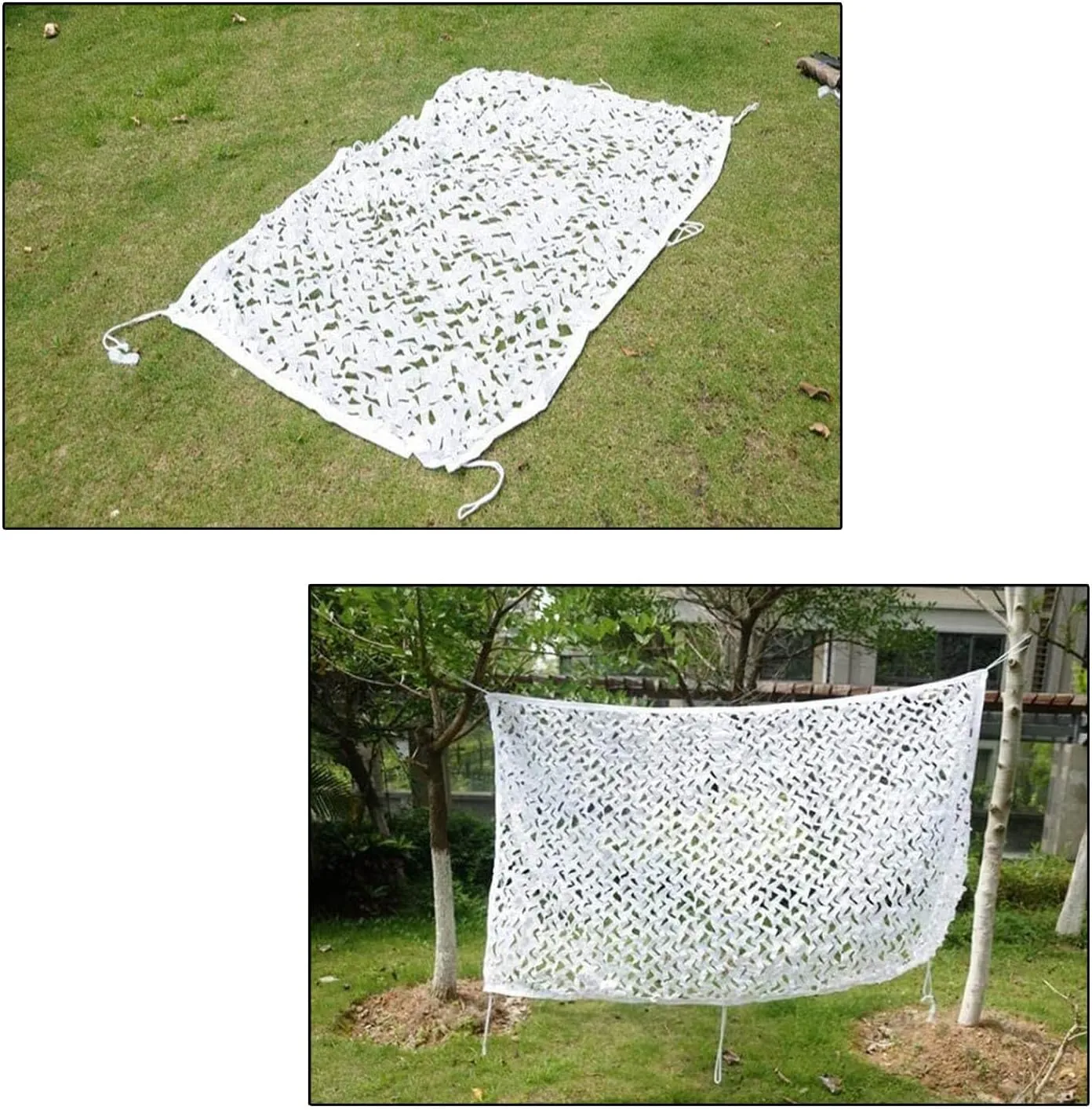White Camouflage net, Outdoor Shade Netting, Camping camo net, Sun Protection Tent, Party Decoration Photography Garden pergola, roof, carport Ventilation mesh,White-3x9m(9.8x29.5ft)