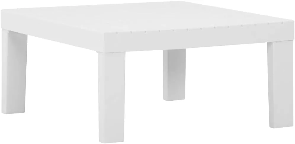 White Lounge Table: Durable Square Plastic Table for Outdoor Furniture, Coffee, Camping, Dining, Side & Portable Tables (65 x 65 x 33 cm)