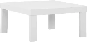 White Lounge Table: Durable Square Plastic Table for Outdoor Furniture, Coffee, Camping, Dining, Side & Portable Tables (65 x 65 x 33 cm)