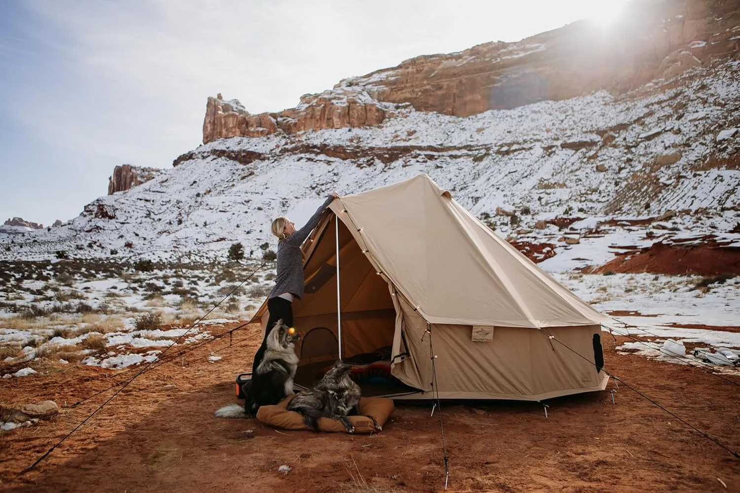 WHITEDUCK Regatta Canvas Bell Tent - w/StoveJack, Waterproof, 4 Season Luxury Camping and Glamping Yurt Tent Outdoor
