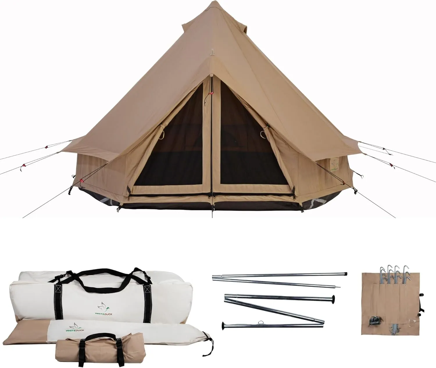 WHITEDUCK Regatta Canvas Bell Tent - w/StoveJack, Waterproof, 4 Season Luxury Camping and Glamping Yurt Tent Outdoor