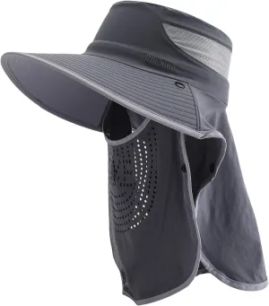Wide Brim Sun Hat with Neck Flap Sun Protection Full Coverage Outdoor Hat for Gardening Fishing Hiking Beach Travel