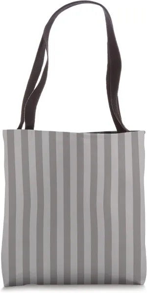Wide Granite Gray Cabana Tent Stripe Tote Bag
