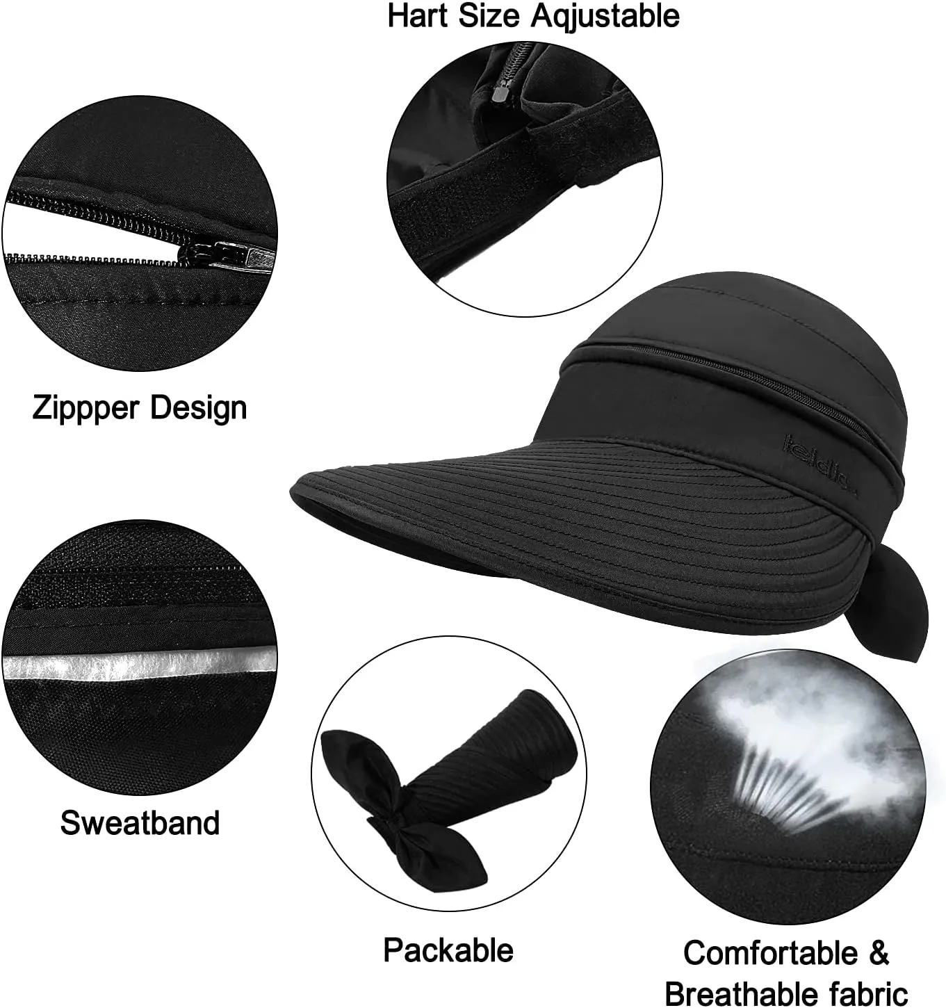 Wide Large Brim Sun Hat Summer UV Protection Thin Hat 2 in 1 Beach Sun Hat