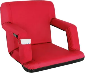 Wide Stadium Seat for Bleachers Reclining Stadium Chair Seat w/Back Cushion,Suitable for Sports Concerts Camping,Red
