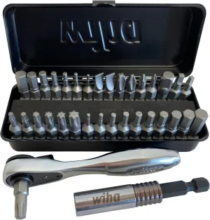 Wiha 74996 35 Piece Bit Ratchet Compact Storage Box Set