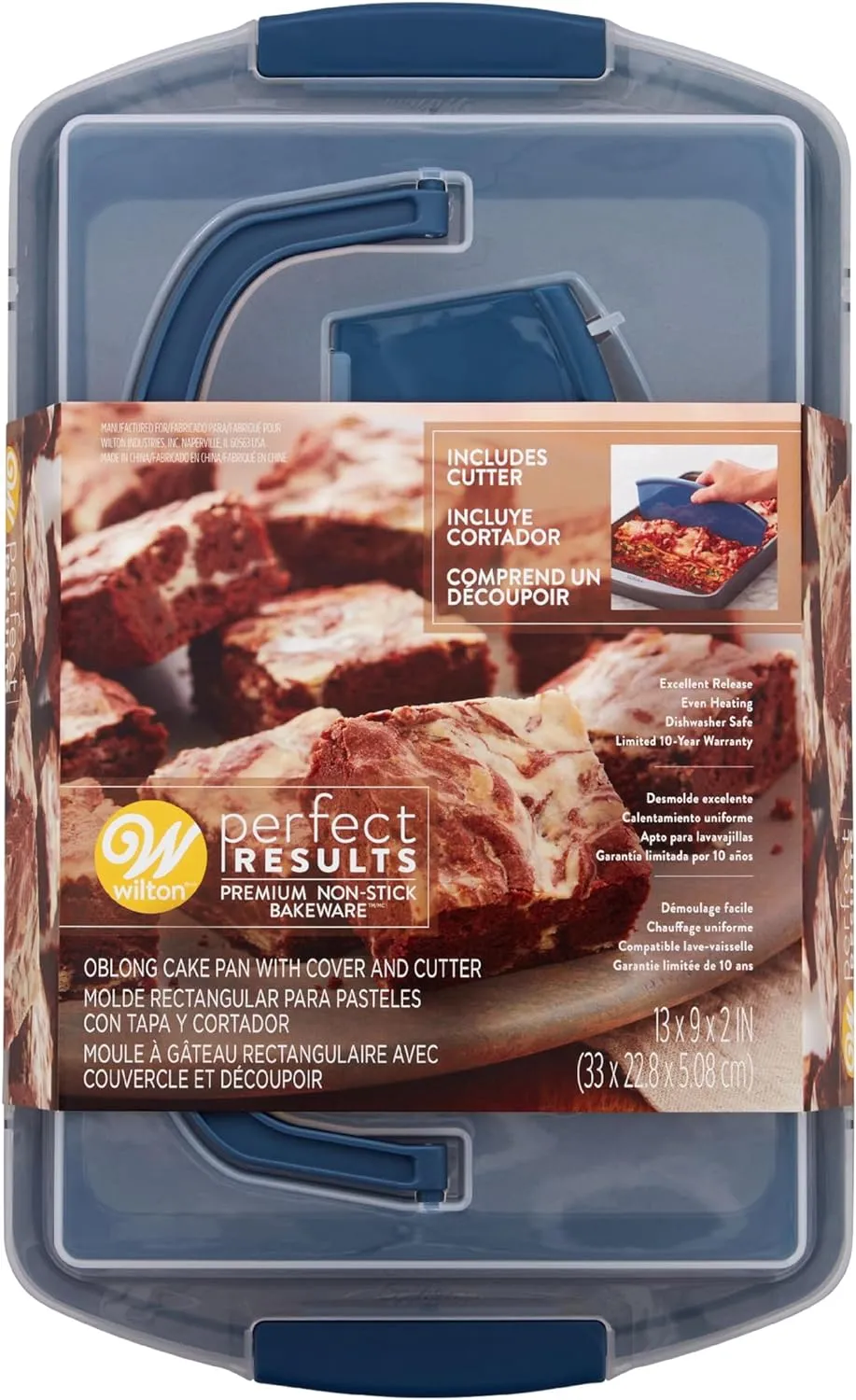 Wilton Perfect Results Non-Stick Oblong Cake Pan Set - Bake, Transport and Serve a Delicious Cakes, Brownies, Casseroles, 3-Piece, 13 x 9-Inch
