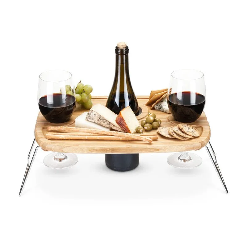 Wine Picnic Table – Portable Elegance Camping Table