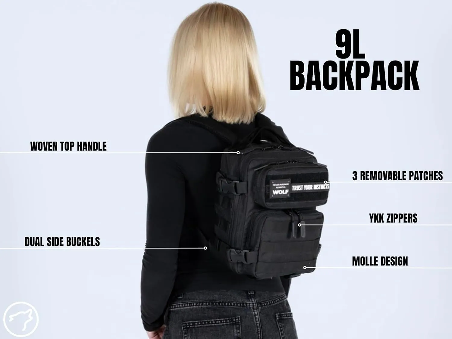 WOLFpak 9L Backpack Mini (Black Lightning Knockout Pink)
