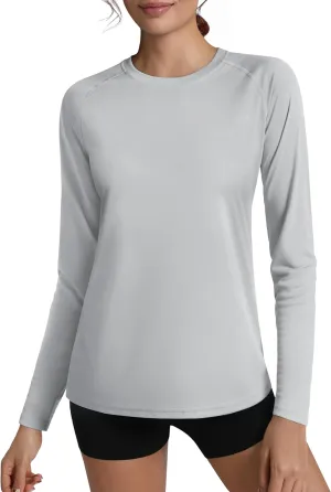 Women's Long Sleeve Shirt UPF 50  UV Sun Protection Rash Guard Lightweight Quick Dry Hiking Workout Tops