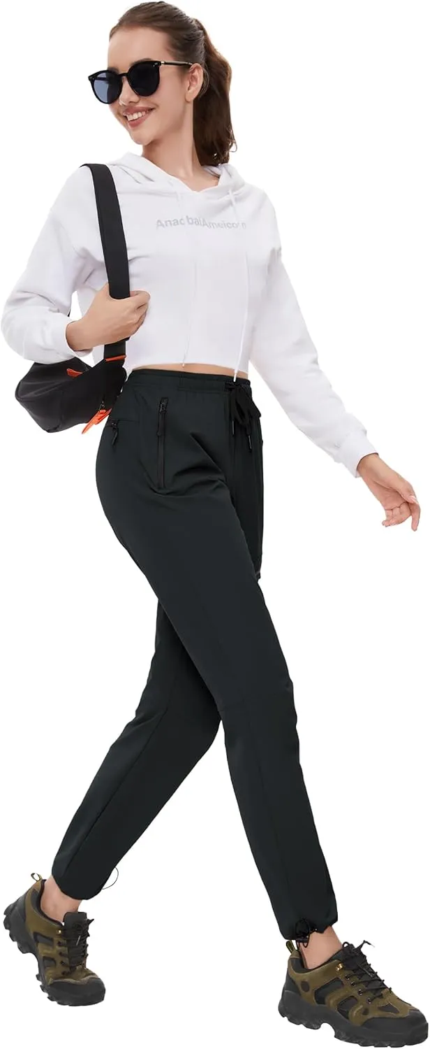 Women's Tall Hiking Pants 31/33/35/37 Inseam Quick Dry Lightweight Water Resistant Cargo Pants 4 Zipper Pockets