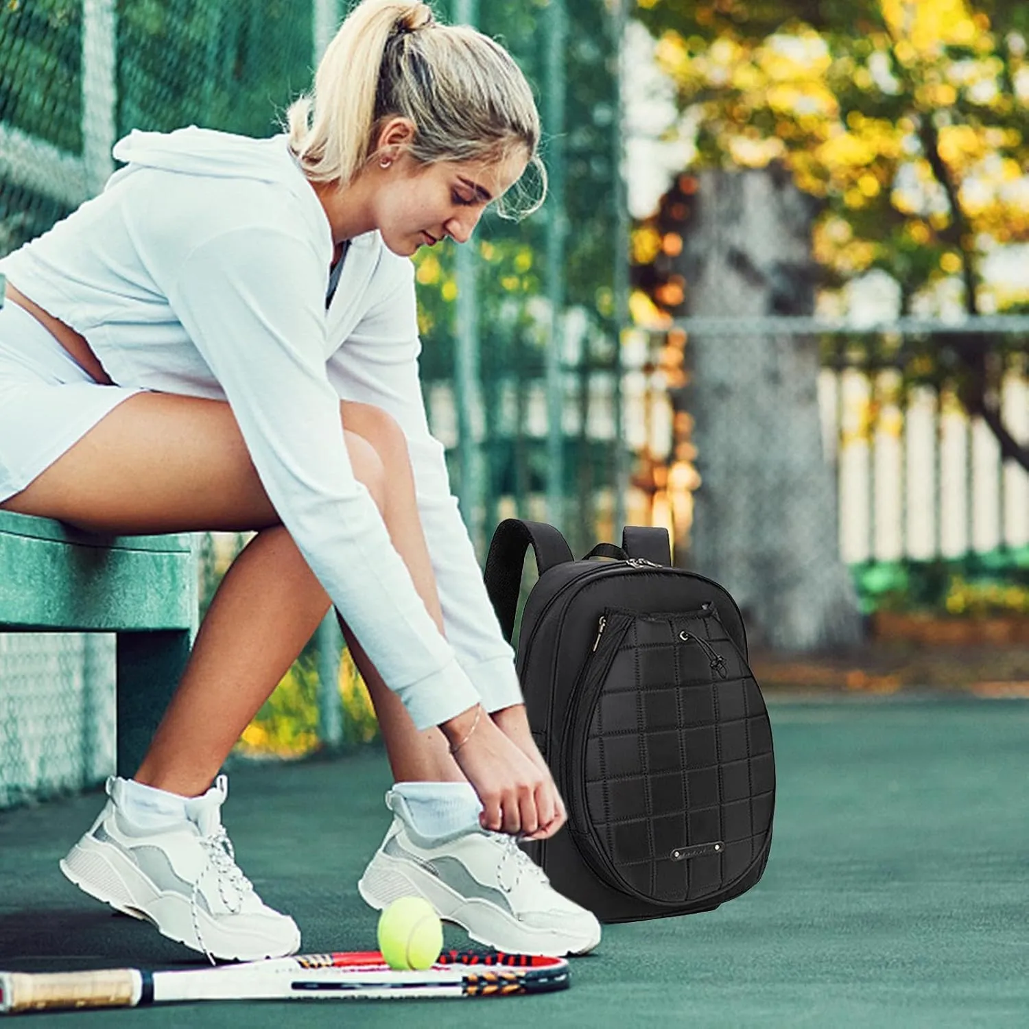 Women's TenniWomen Tennis Backpack - Large Capacity Tennis Racket Cover Case | Badminton Bag With Adjustable Shoulder Strapss